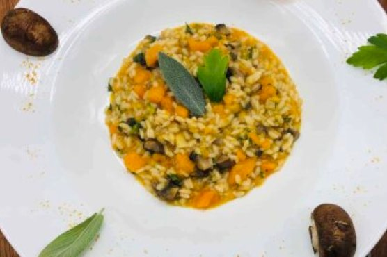 One-Pan Butternut Squash Risotto with Mushrooms