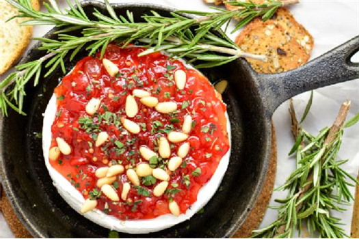 Baked Brie with Sweet Red Pepper Jam