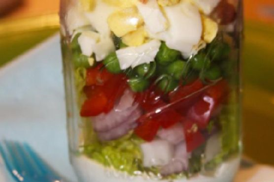 Southern 7 Layer Salad in a Mason Jar