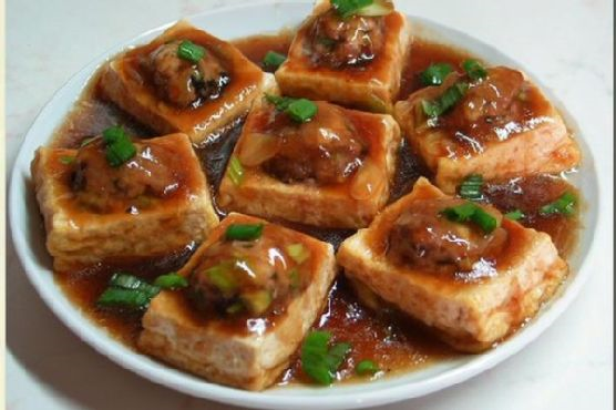 Pan-Fried Stuffed Tofu With Oyster Sauce