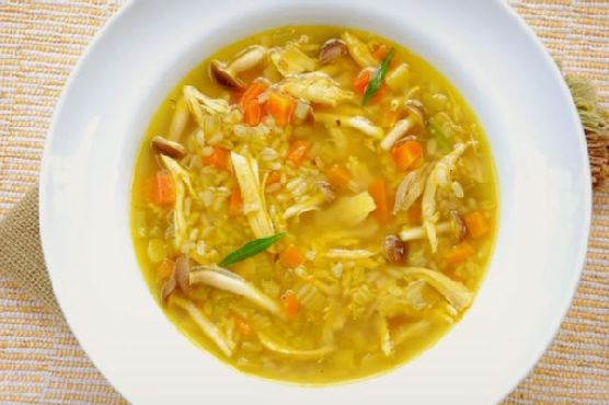 Roasted Chicken and Brown Rice Soup