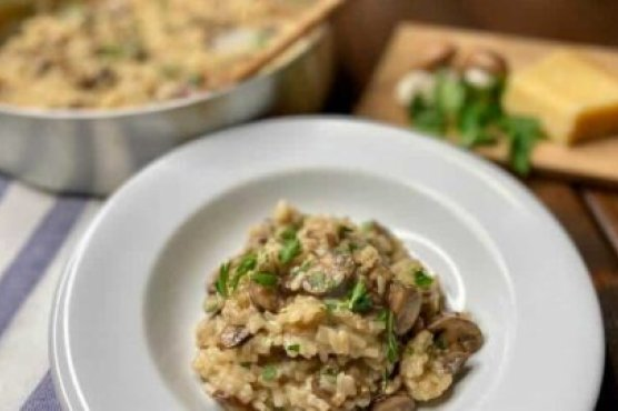 Mushroom Risotto with Parmigiano Reggiano and Fresh Italian Parsley