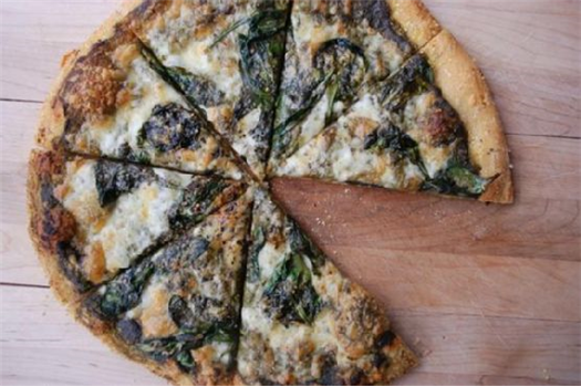 Thin Crust Spinach Parmesan Pizza