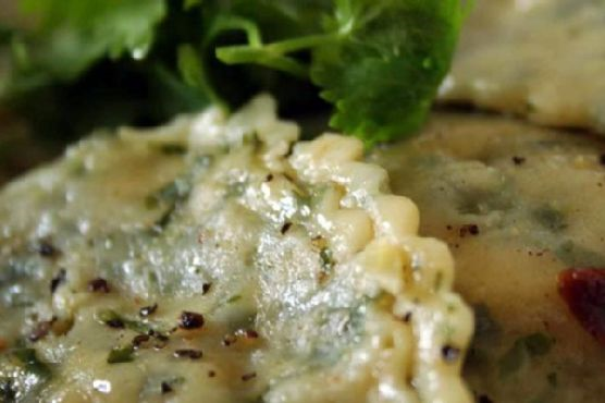 Coriander Ravioli With Pumpkin & Cottage Cheese Filling