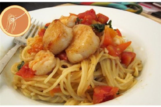 Shrimp With Scallop Pasta