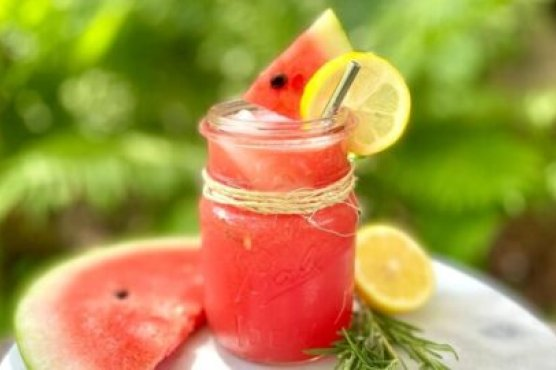 Watermelon Lemonade with Rosemary