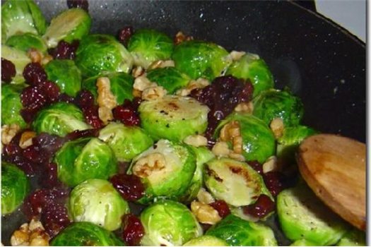  Brussels Sprouts Lardons With Cherries and Walnuts