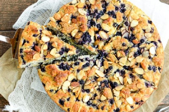 Gluten Free Almond Blueberry Coffee Cake